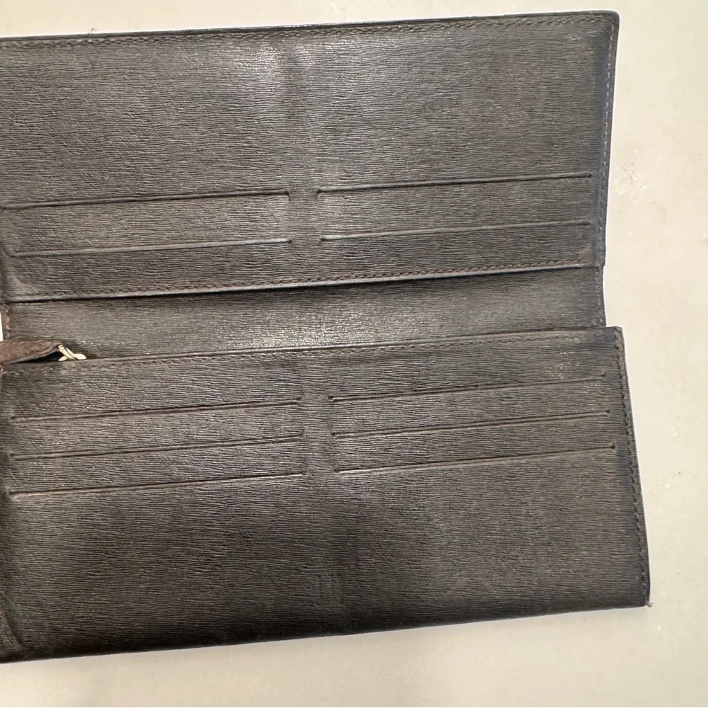 dunhill Black Leather Men's / Women’s Bi-Fold Long Wallet